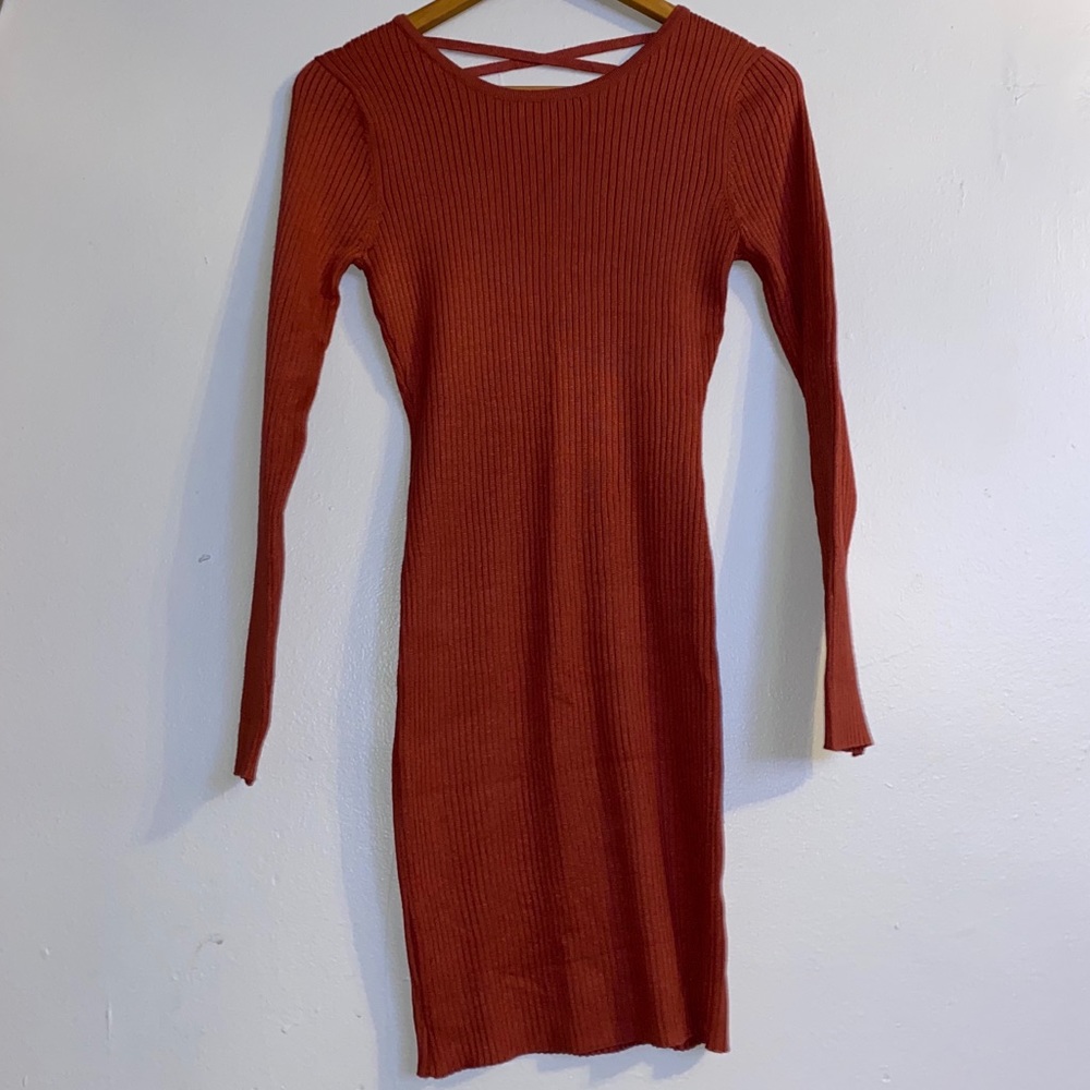 Ribbed Bodycon Long-Sleeve Dress